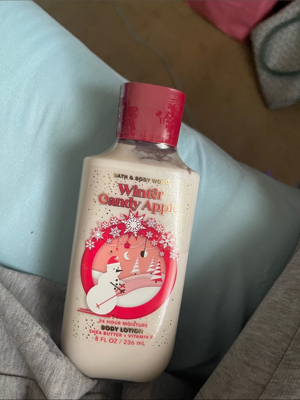 Bath & Body Works Winter Candy Apple Body Lotion - Red & Cream